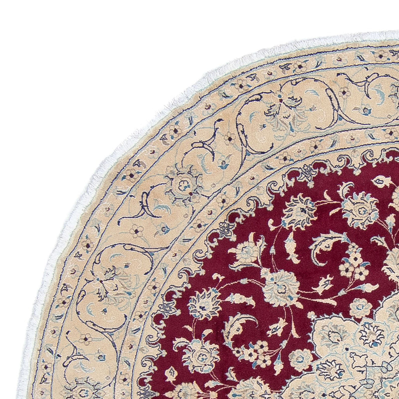 Dywan perski - Nain okrągły  - 246 x 246 cm - ciemna czerwień