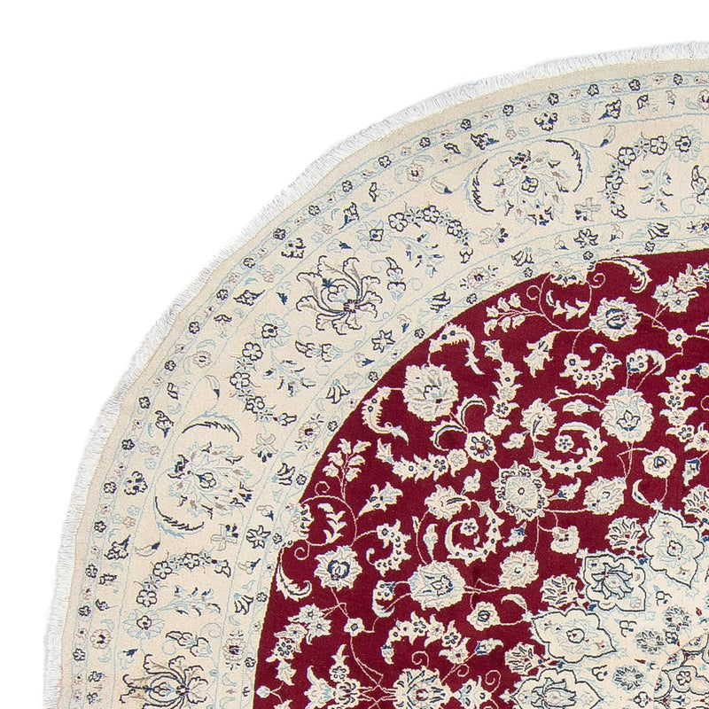 Dywan perski - Nain okrągły  - 302 x 302 cm - ciemna czerwień