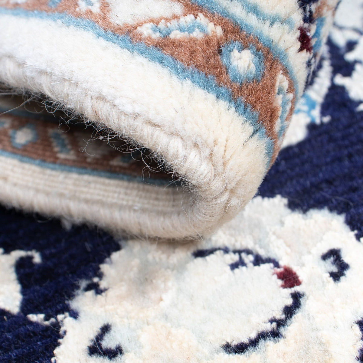 Dywan perski - Nain - 85 x 55 cm - ciemnoniebieski