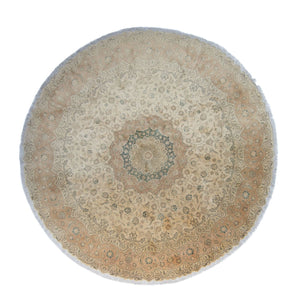 Dywan perski - Tabriz okrągły  - 290 x 290 cm - beżowy
