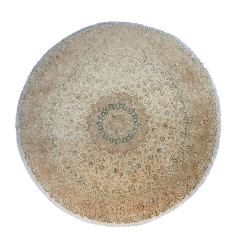 Dywan perski - Tabriz okrągły  - 290 x 290 cm - beżowy