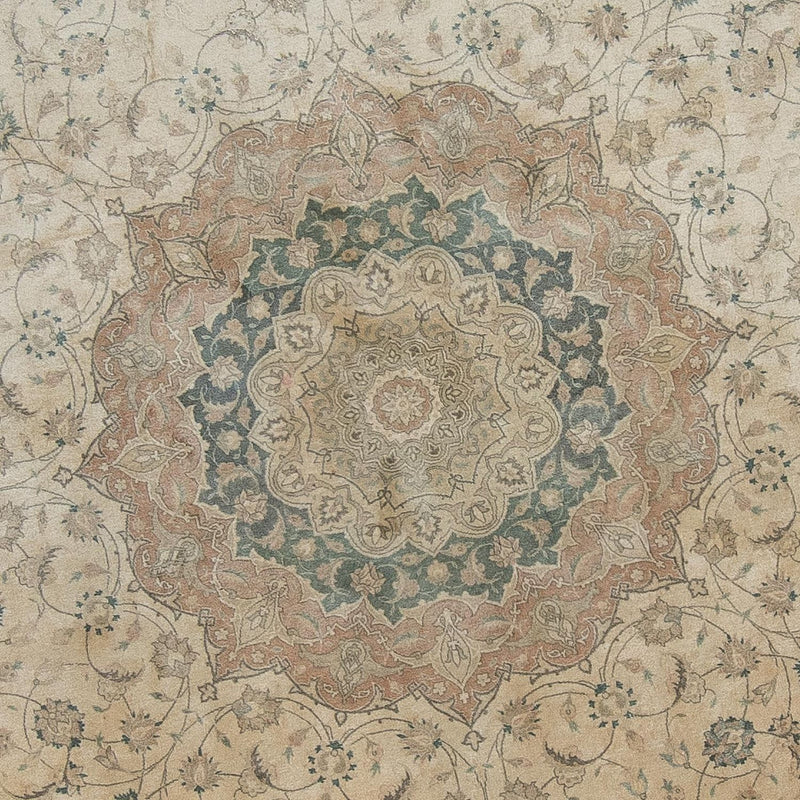 Dywan perski - Tabriz okrągły  - 290 x 290 cm - beżowy