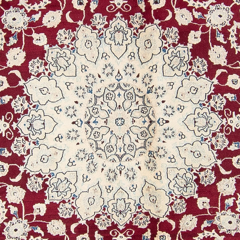 Dywan perski - Nain okrągły  - 293 x 293 cm - ciemna czerwień