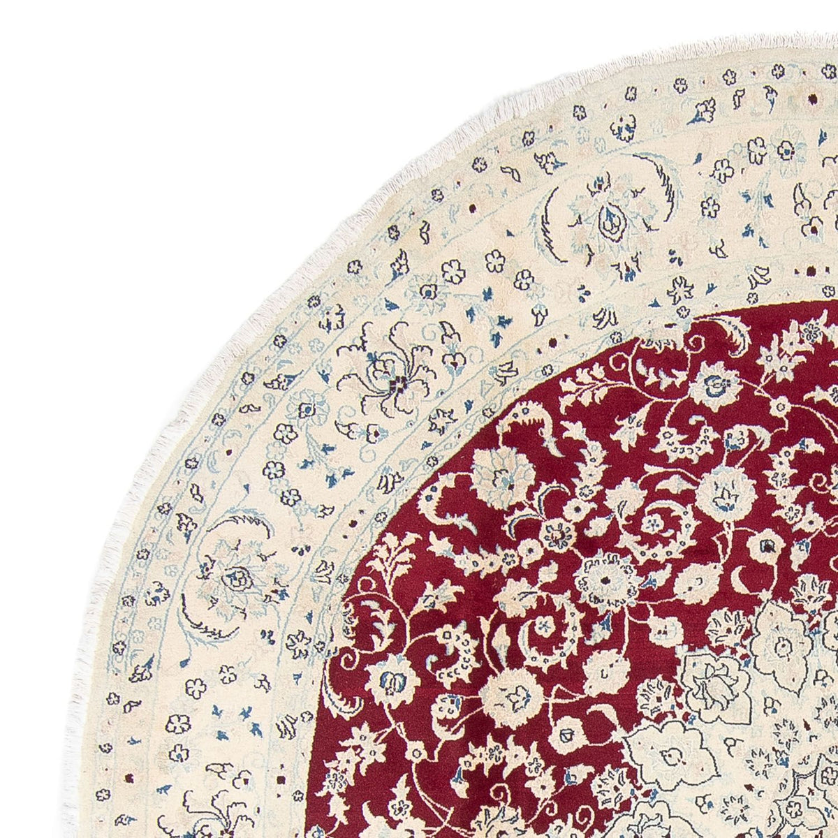 Dywan perski - Nain okrągły  - 293 x 293 cm - ciemna czerwień