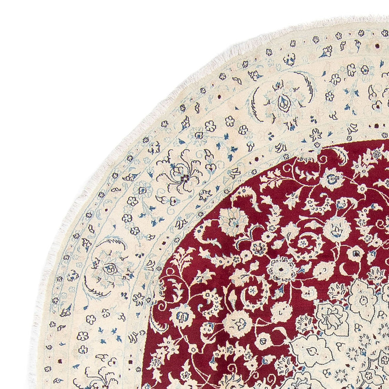 Dywan perski - Nain okrągły  - 293 x 293 cm - ciemna czerwień