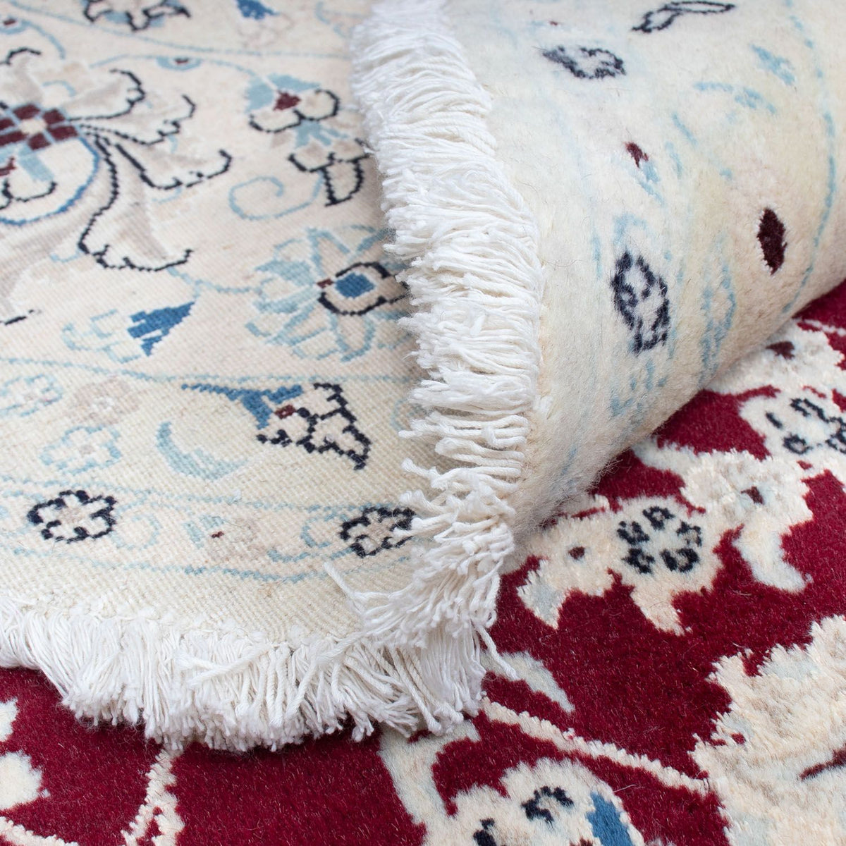 Dywan perski - Nain okrągły  - 293 x 293 cm - ciemna czerwień