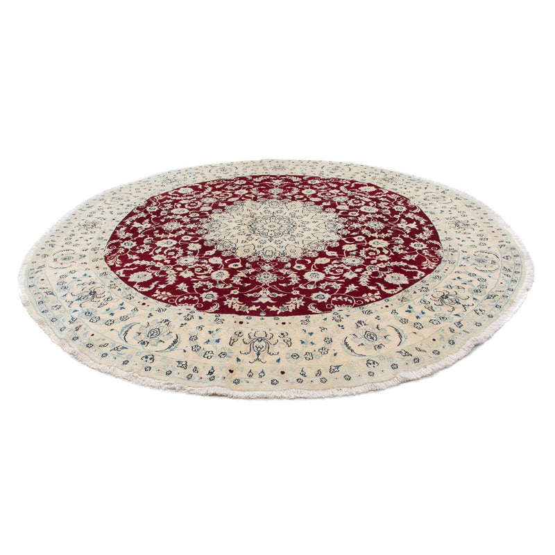 Dywan perski - Nain okrągły  - 293 x 293 cm - ciemna czerwień