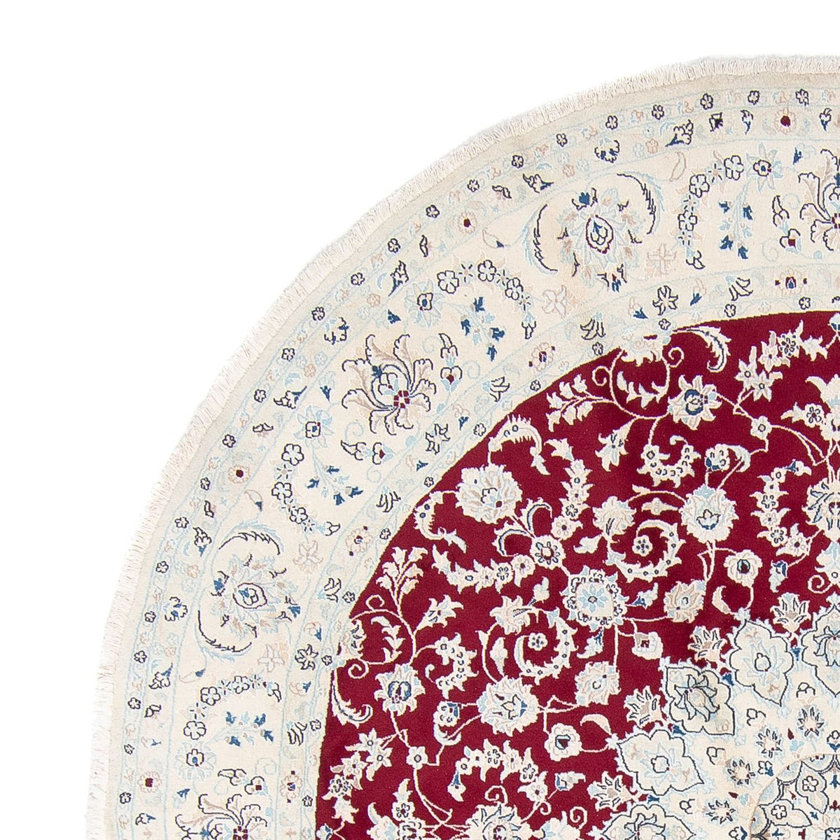 Dywan perski - Nain okrągły  - 295 x 295 cm - ciemna czerwień