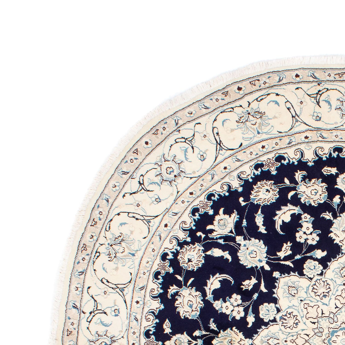 Dywan perski - Nain okrągły  - 243 x 243 cm - ciemnoniebieski