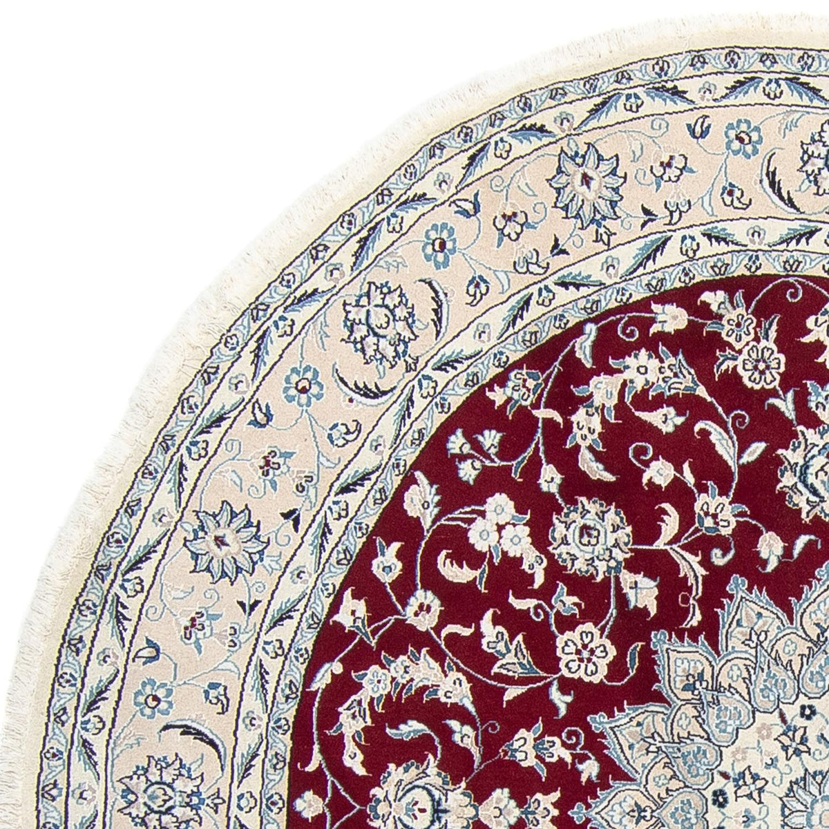 Dywan perski - Nain okrągły  - 250 x 250 cm - ciemna czerwień