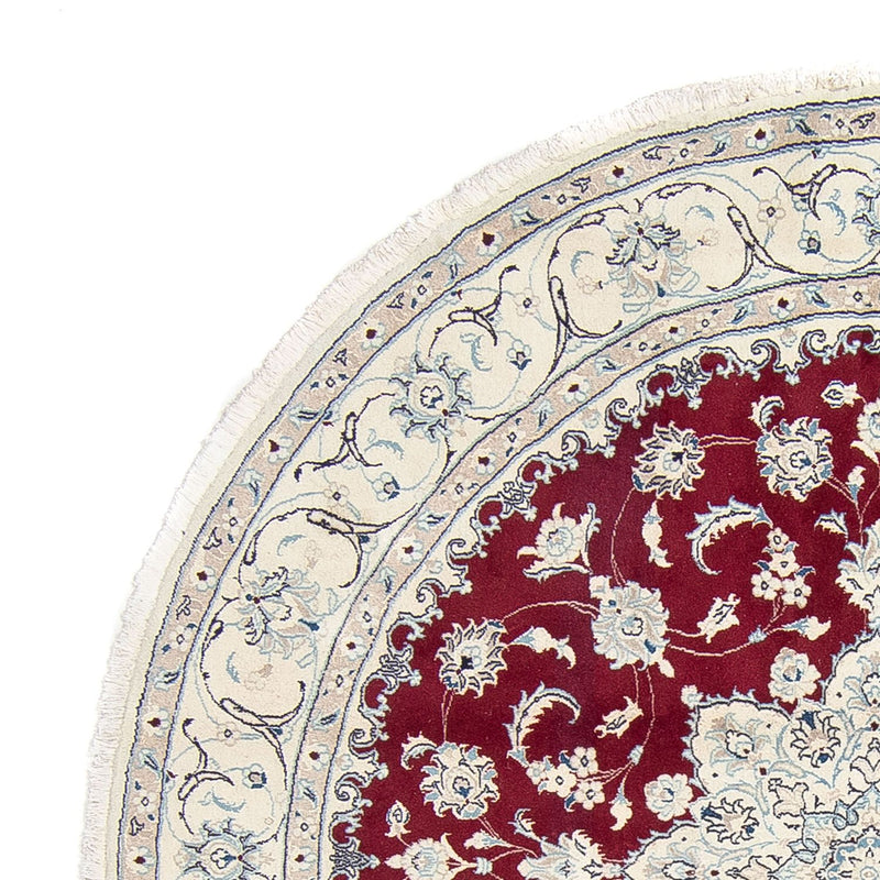 Dywan perski - Nain okrągły  - 250 x 250 cm - ciemna czerwień