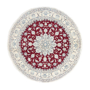 Dywan perski - Nain okrągły  - 245 x 245 cm - ciemna czerwień