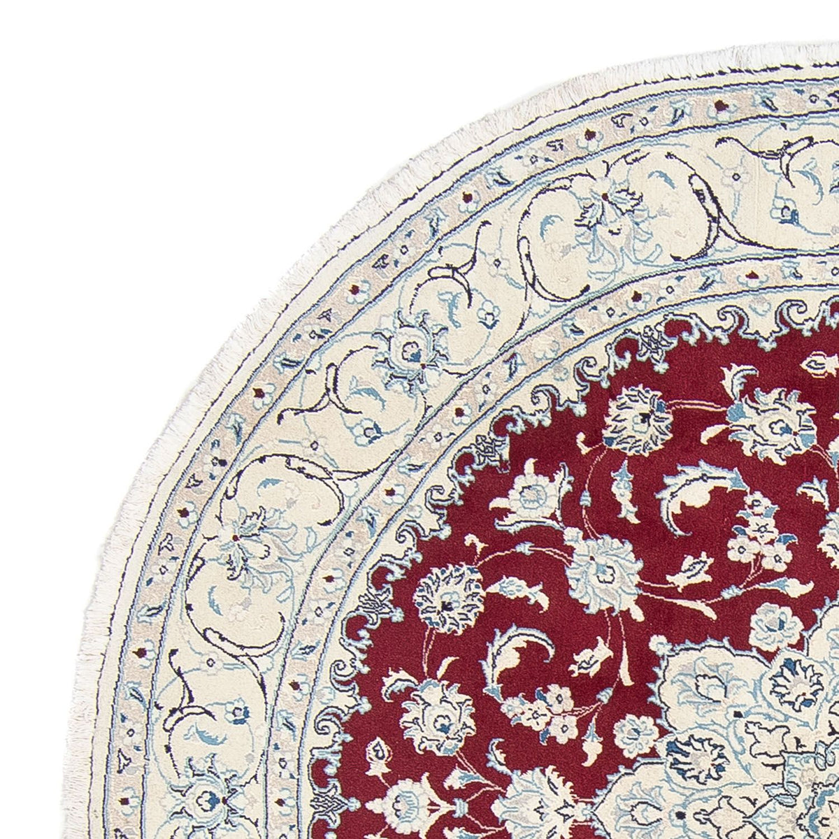 Dywan perski - Nain okrągły  - 245 x 245 cm - ciemna czerwień