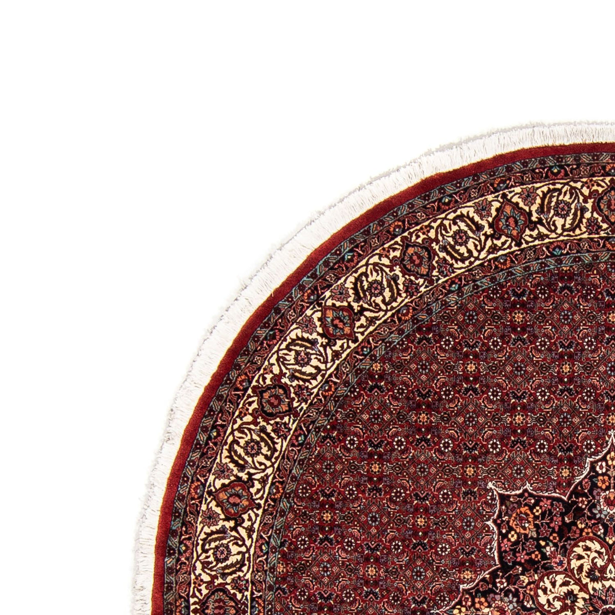 Dywan perski - Bijar okrągły  - 205 x 205 cm - ciemna czerwień