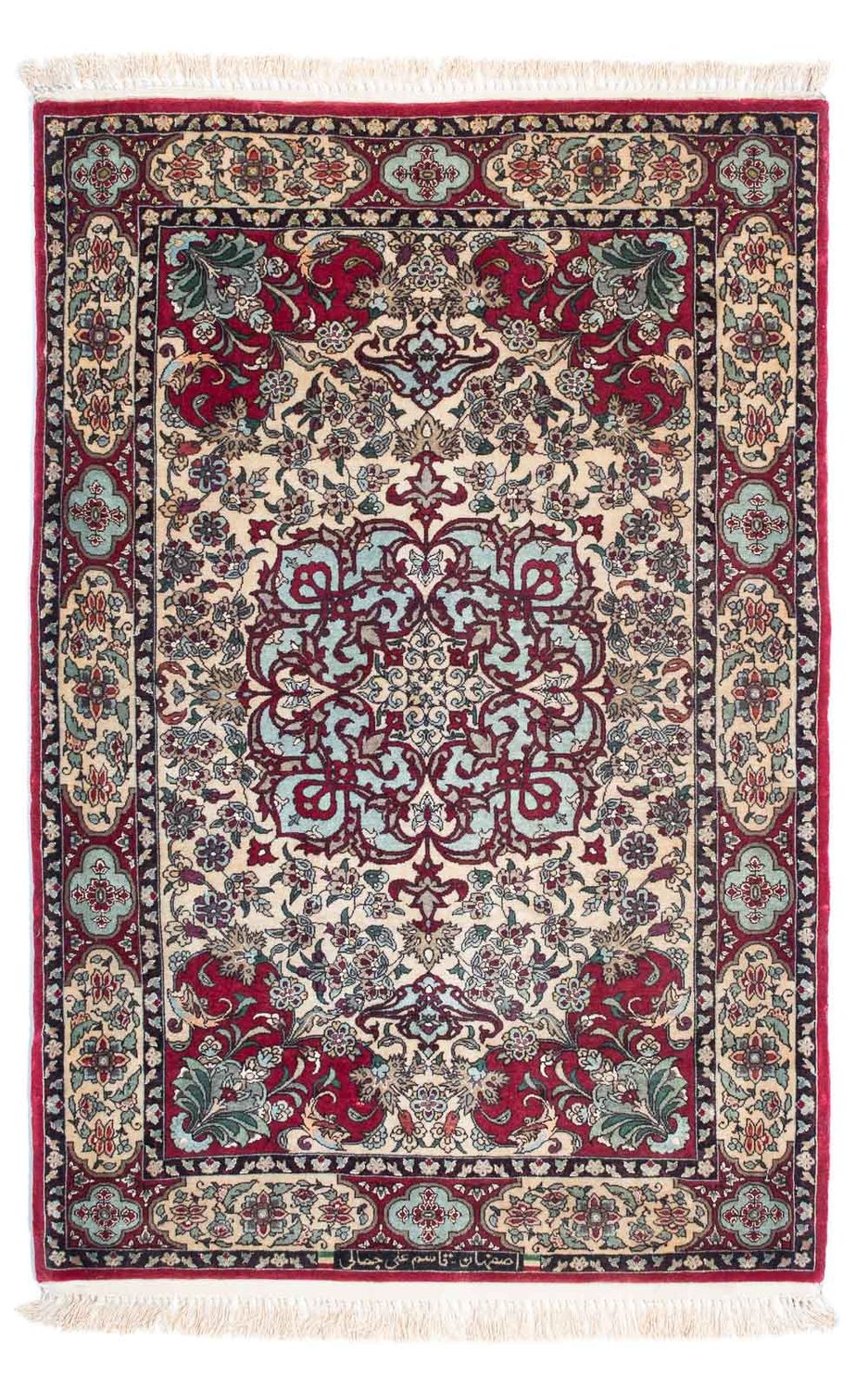 Dywan perski - Isfahan - Premium - 124 x 83 cm - ciemna czerwień