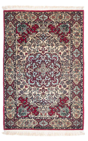 Dywan perski - Isfahan - Premium - 124 x 83 cm - ciemna czerwień