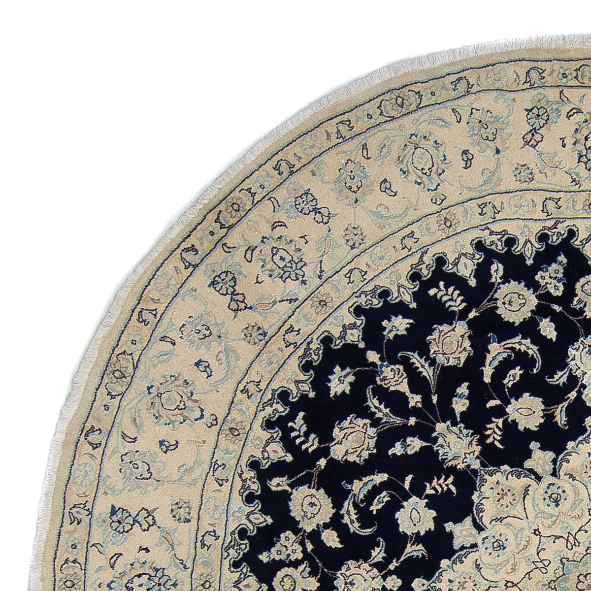 Dywan perski - Nain okrągły  - 300 x 300 cm - ciemnoniebieski