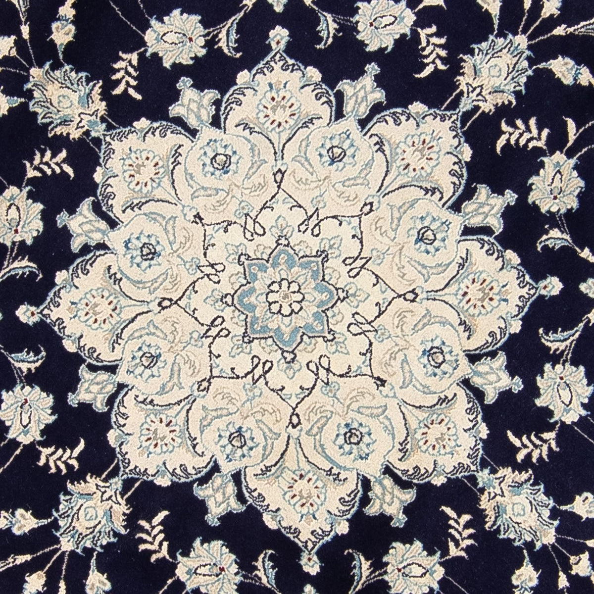 Dywan perski - Nain okrągły  - 290 x 290 cm - ciemnoniebieski