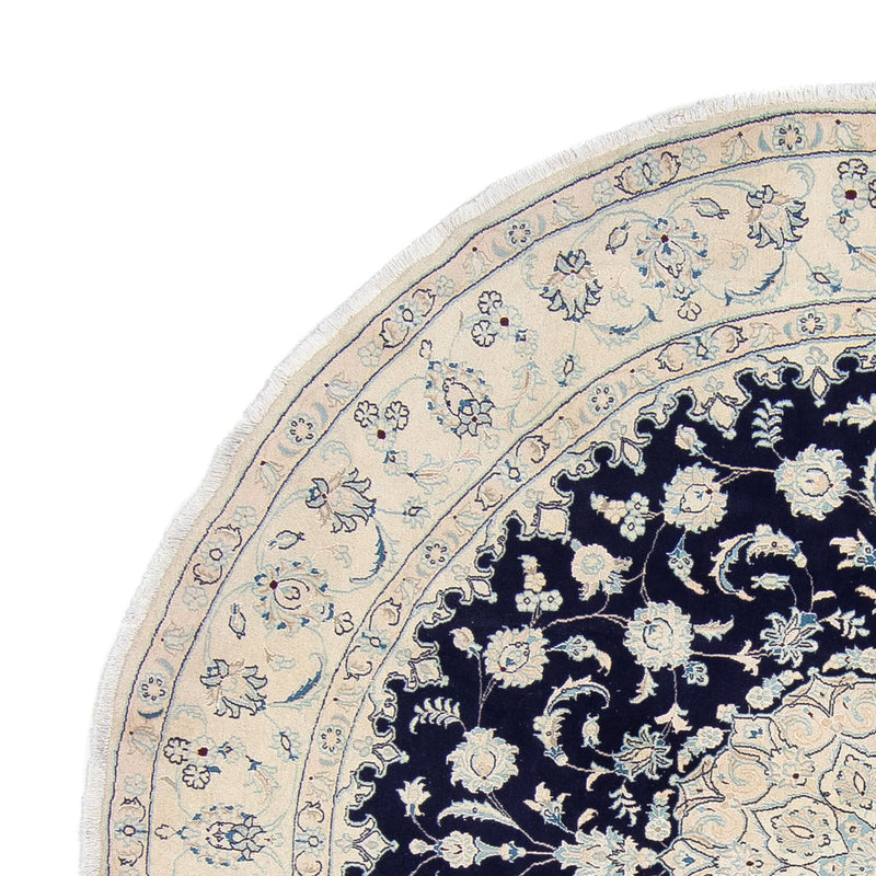 Dywan perski - Nain okrągły  - 295 x 295 cm - ciemnoniebieski