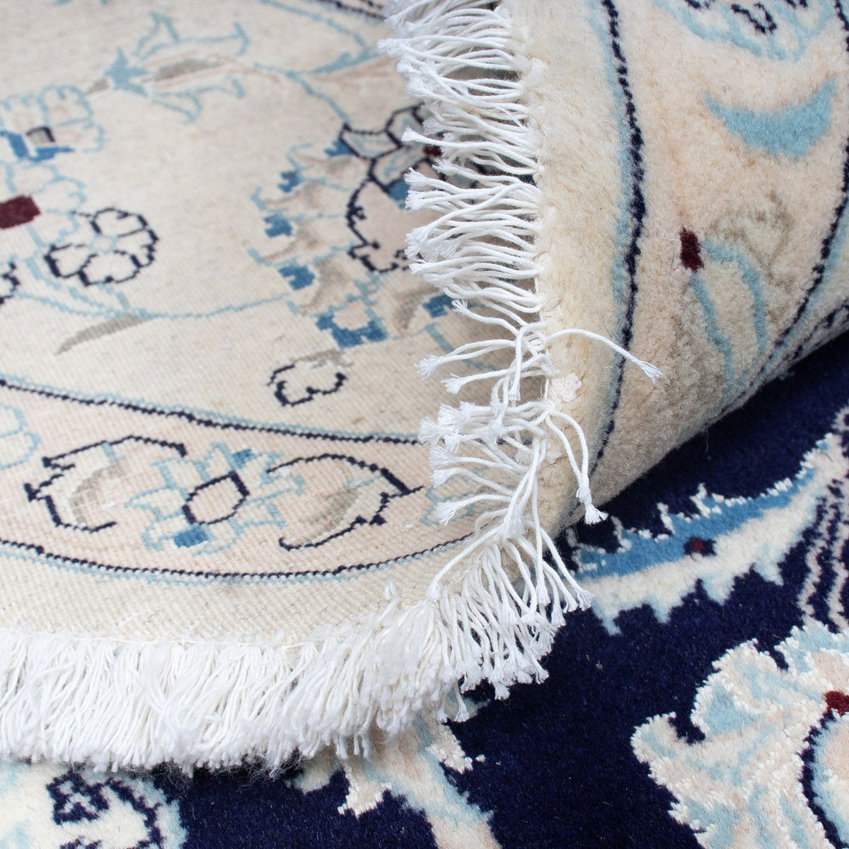 Dywan perski - Nain okrągły  - 295 x 295 cm - ciemnoniebieski