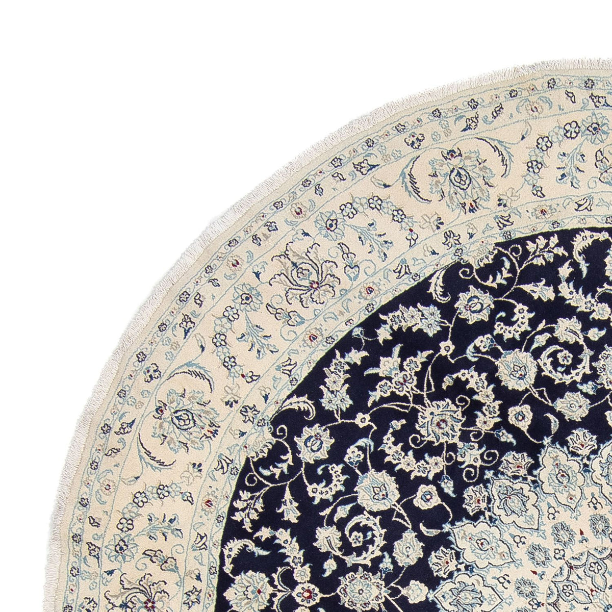 Dywan perski - Nain okrągły  - 300 x 300 cm - ciemnoniebieski