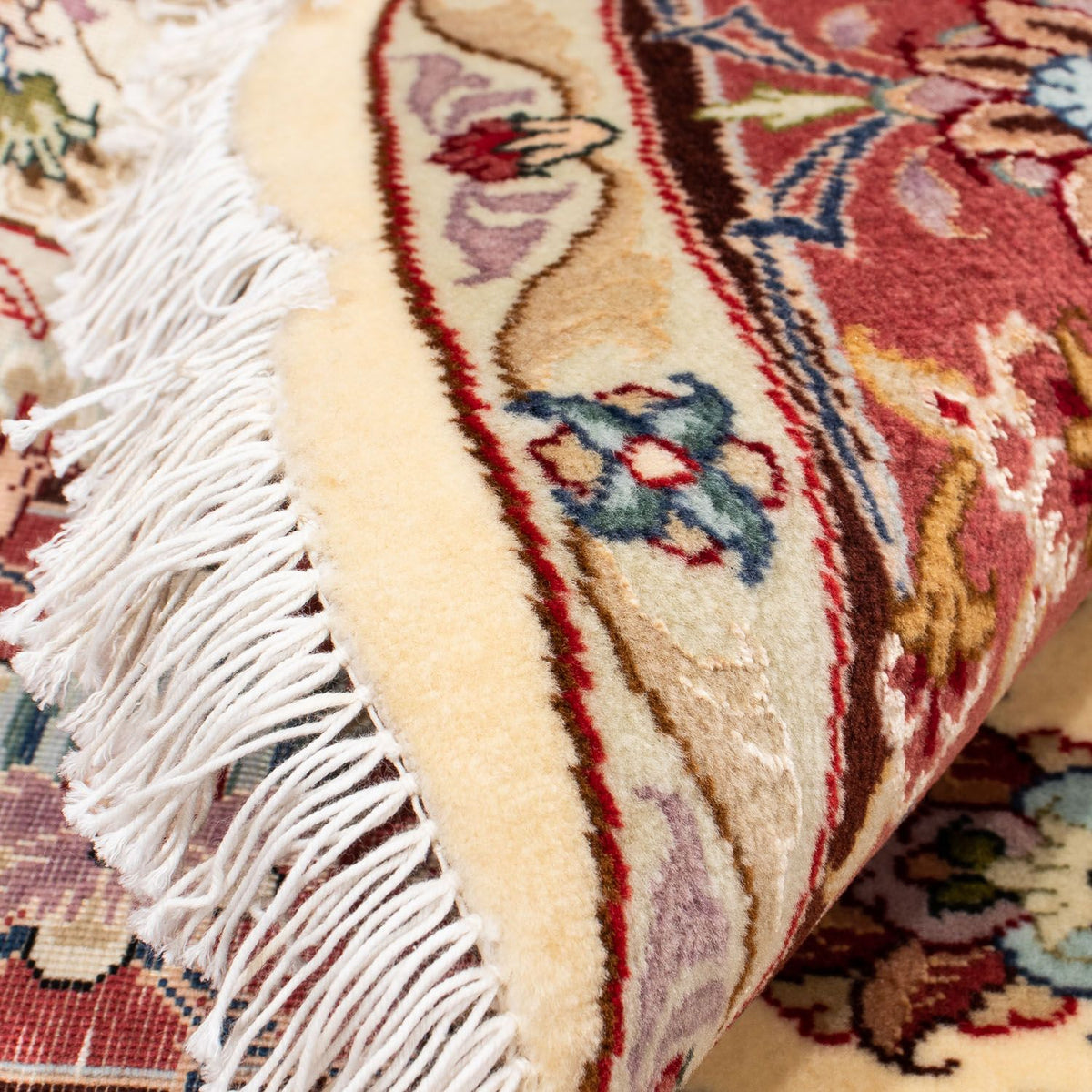 Dywan perski - Tabriz - Królewski okrągły  - 145 x 145 cm - beżowy