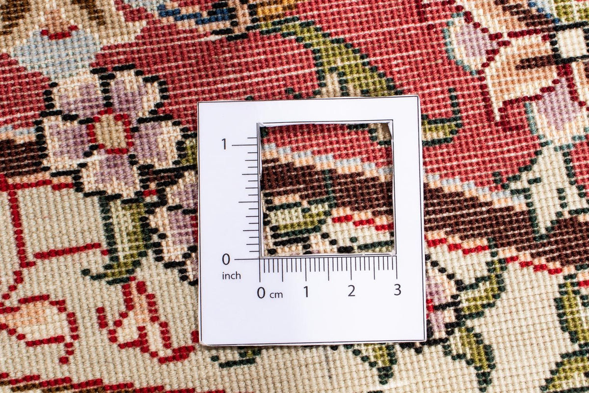 Dywan perski - Tabriz - Królewski okrągły  - 145 x 145 cm - beżowy