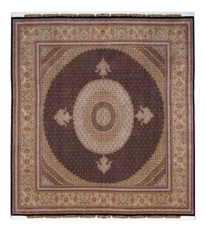 Dywan perski - Tabriz kwadratowy  - 310 x 302 cm - ciemnobrązowy