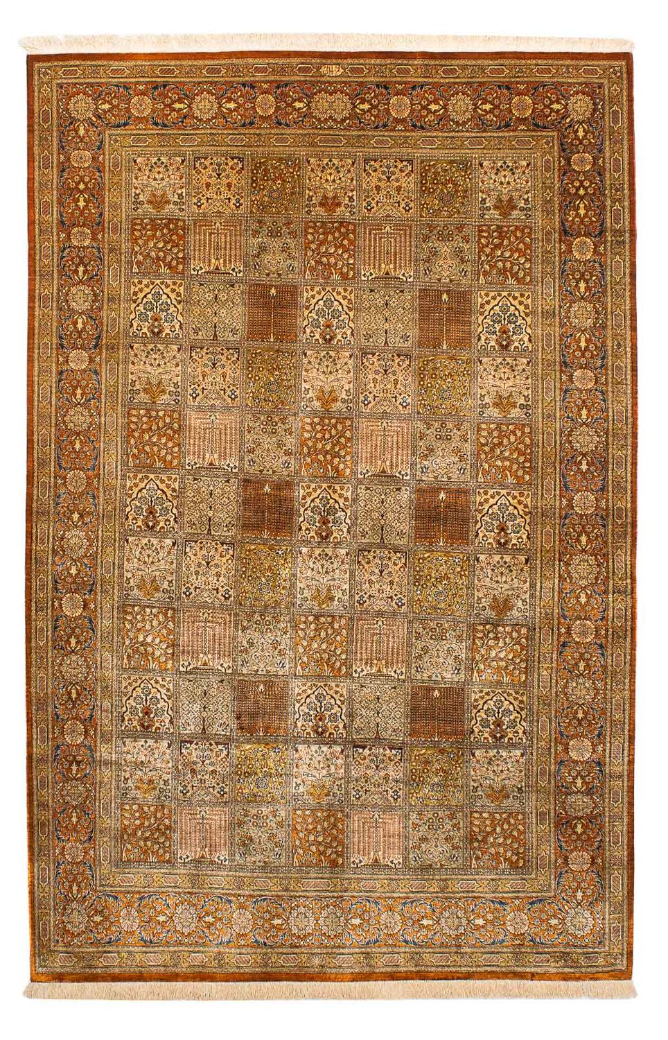 Jedwabny dywan - Ghom Silk - Premium - 200 x 132 cm - wielokolorowy