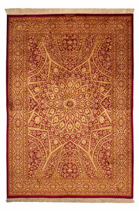 Jedwabny dywan - Ghom Silk - Premium - 216 x 132 cm - ciemnoniebieski