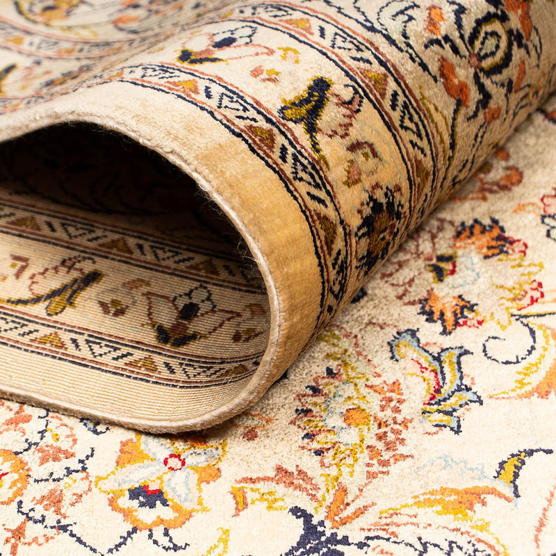 Dywan perski - Ghom - 204 x 129 cm - jasnobrązowy