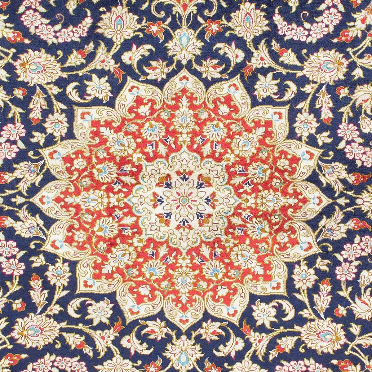 Dywan perski - Ghom - 153 x 100 cm - ciemnoniebieski