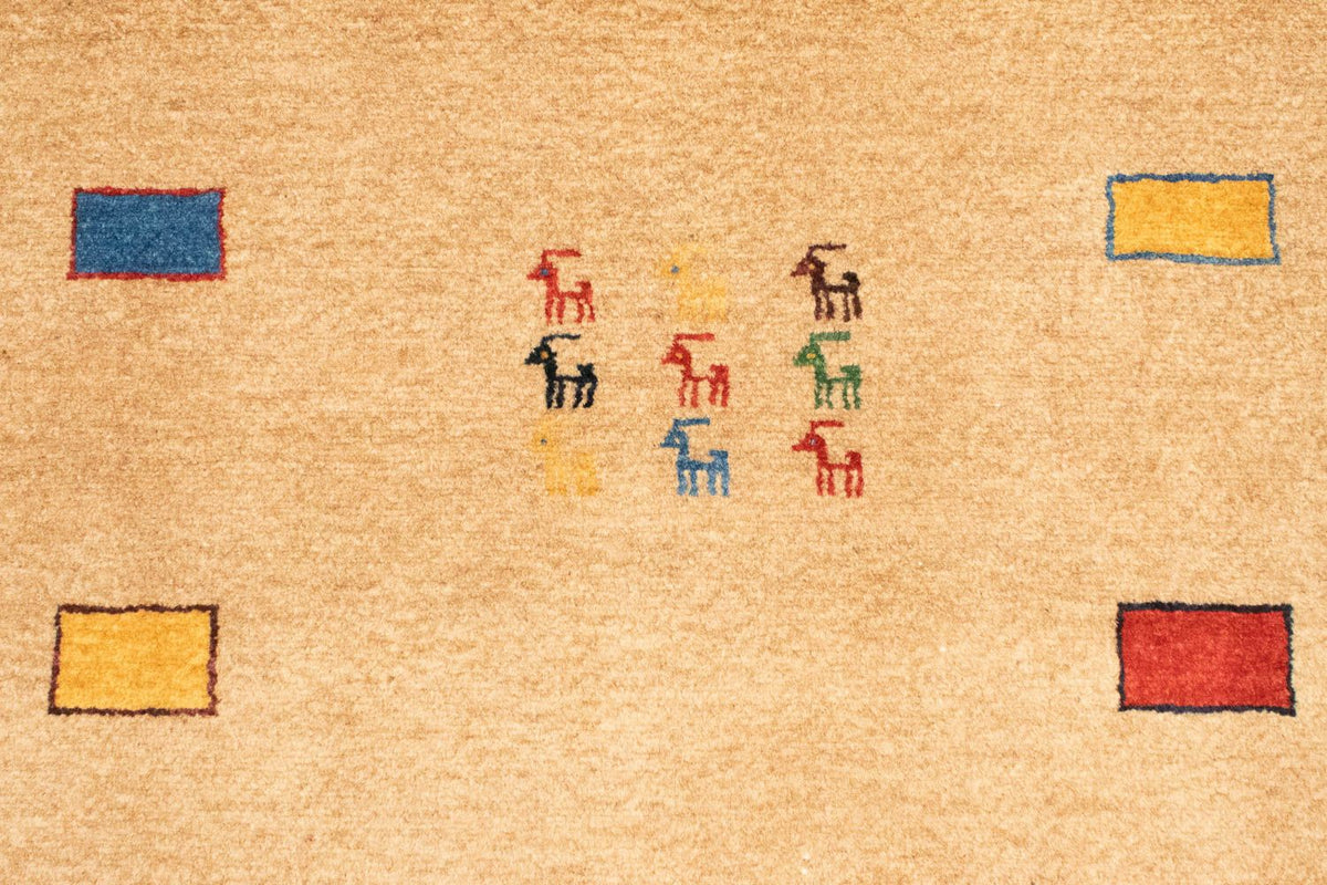 Dywan Gabbeh - Loribaft Perski - 150 x 104 cm - złoto