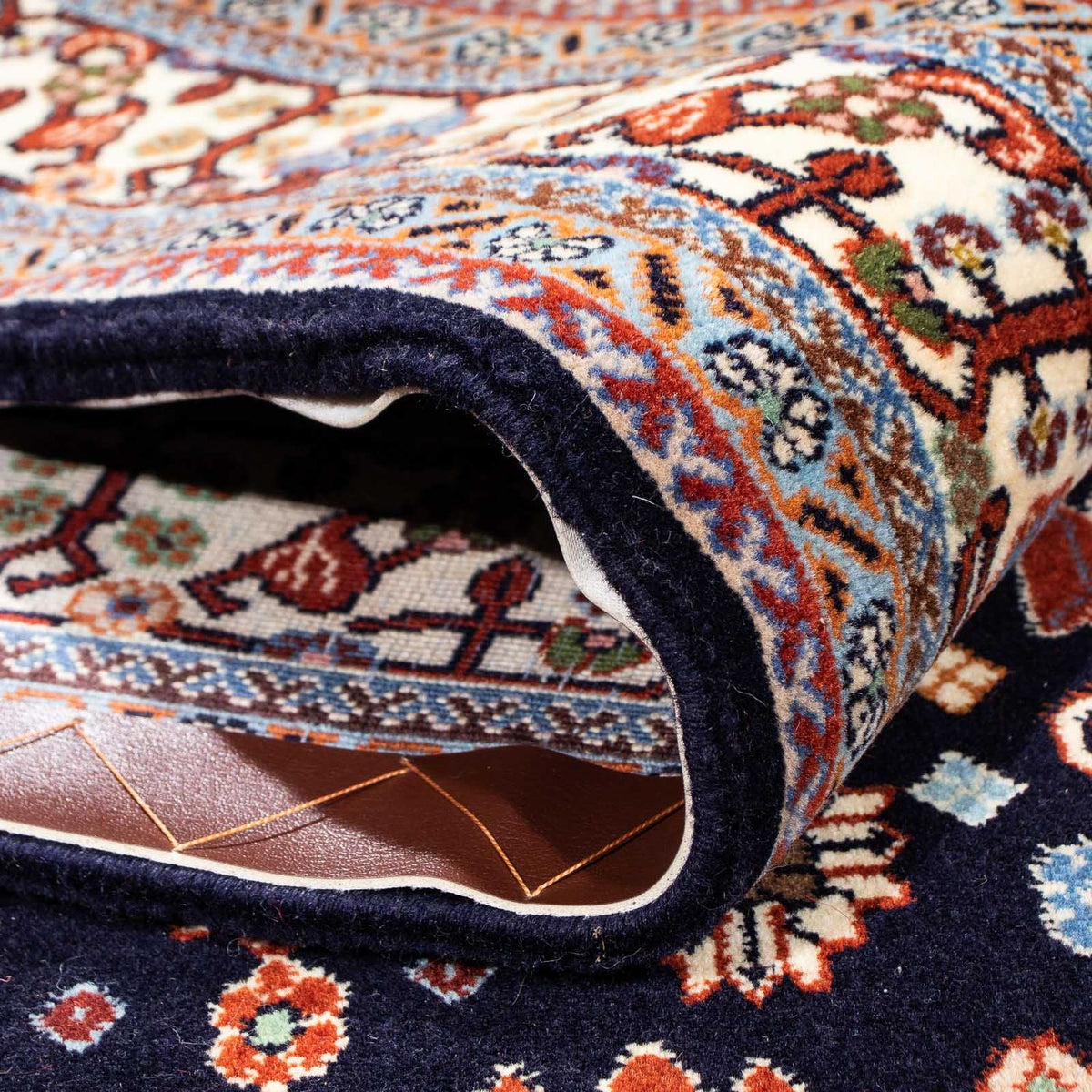 Dywan Gabbeh - Kashkuli perski - 224 x 138 cm - ciemnoniebieski