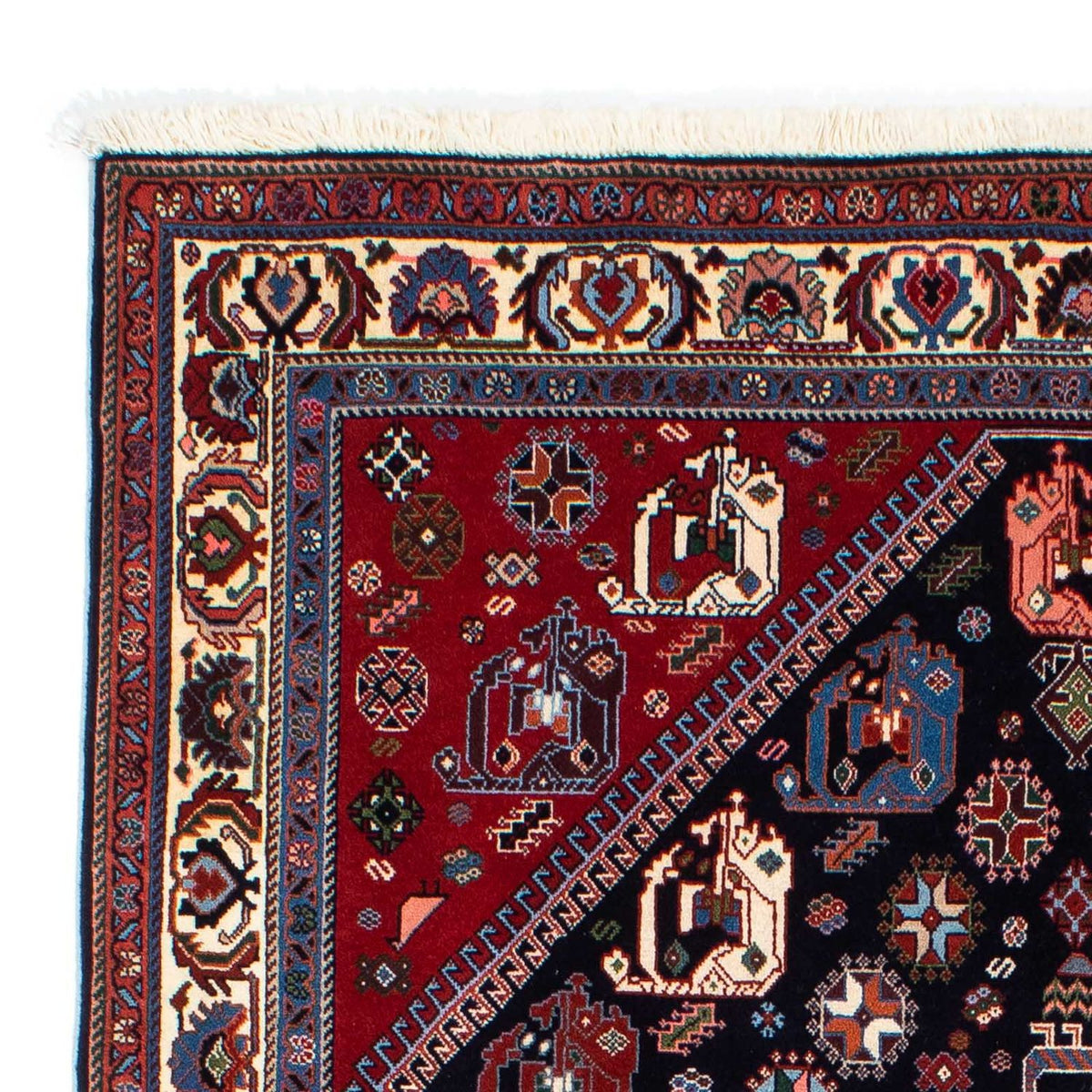 Dywan Gabbeh - Kashkuli perski - 212 x 143 cm - ciemnoniebieski