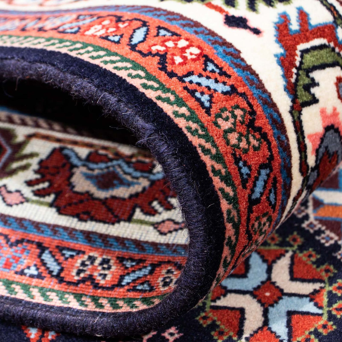 Dywan Gabbeh - Kashkuli perski - 212 x 143 cm - ciemnoniebieski