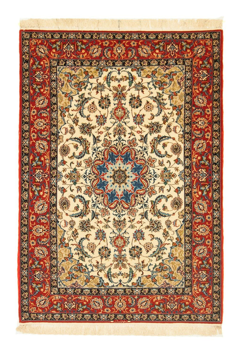 Dywan perski - Isfahan - Premium - 164 x 116 cm - beżowy