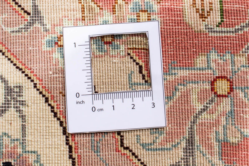 Dywan perski - Tabriz - Królewski okrągły  - 150 x 150 cm - beżowy