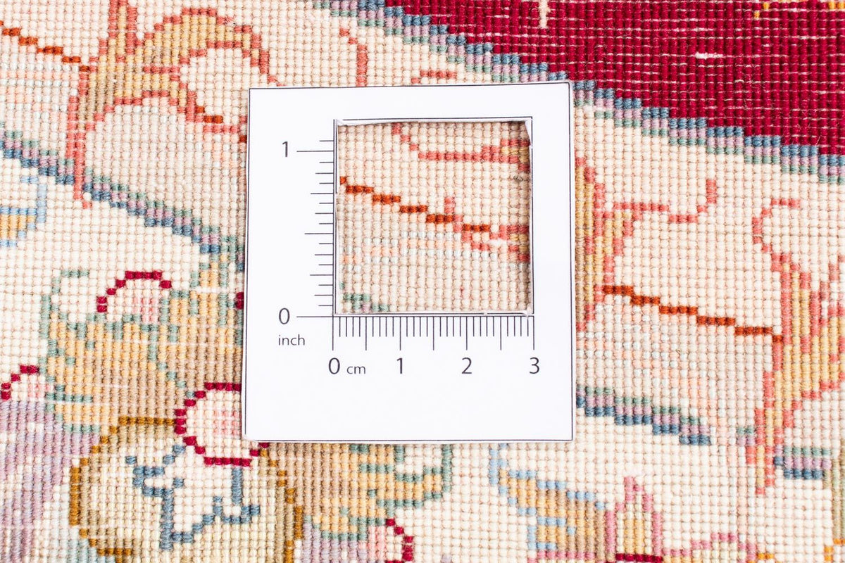 Dywan perski - Tabriz - Królewski okrągły  - 150 x 150 cm - ciemna czerwień