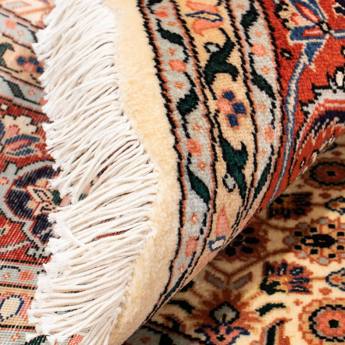 Dywan perski - Tabriz - Królewski okrągły  - 150 x 150 cm - jasnobrązowy