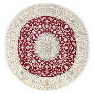 Dywan perski - Nain - Królewski okrągły  - 292 x 292 cm - ciemna czerwień