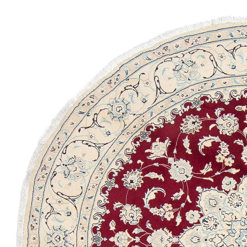 Dywan perski - Nain okrągły  - 246 x 246 cm - ciemna czerwień