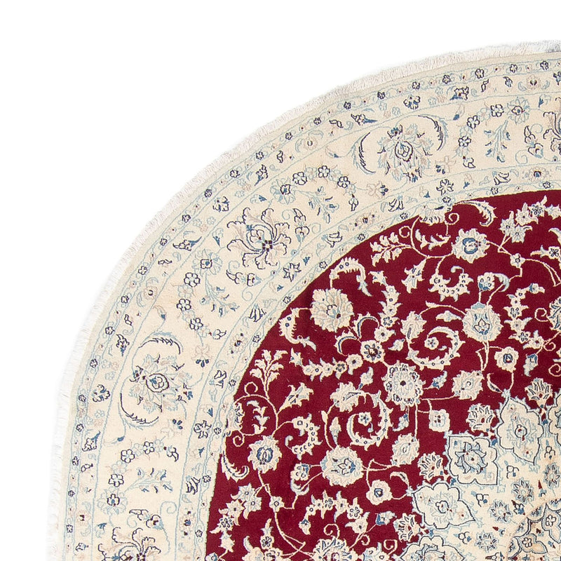 Dywan perski - Nain okrągły  - 302 x 302 cm - ciemna czerwień