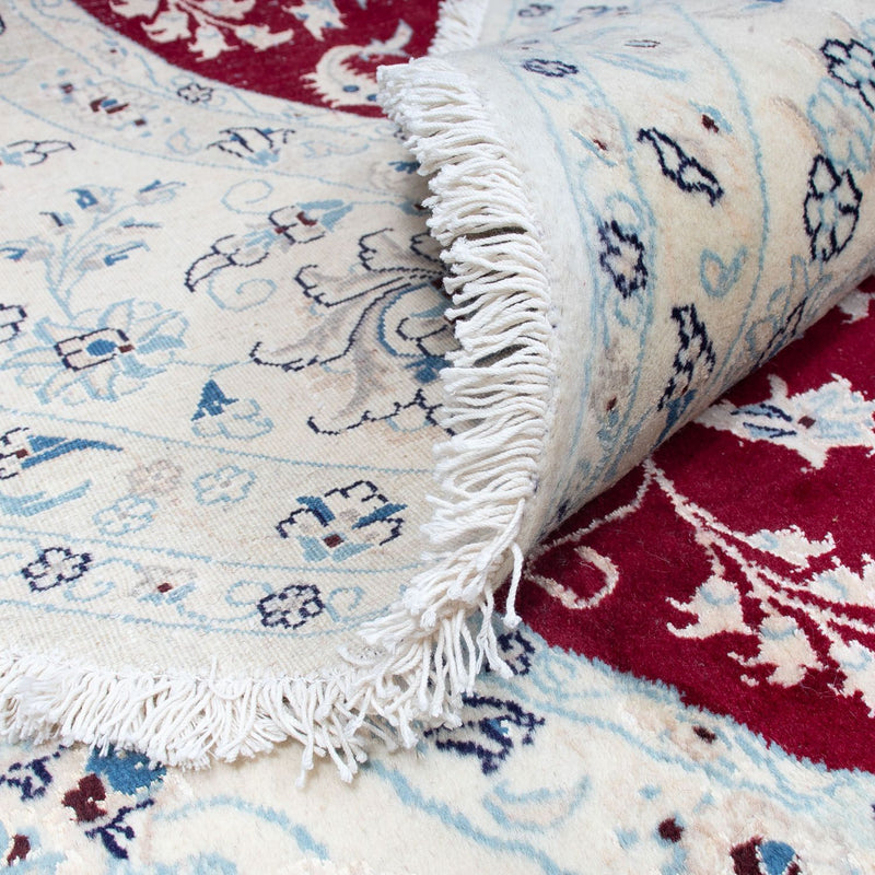 Dywan perski - Nain okrągły  - 302 x 302 cm - ciemna czerwień