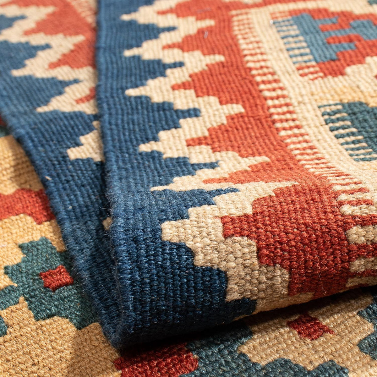 Dywan Kelim - Orientalny - 196 x 155 cm - ciemna czerwień