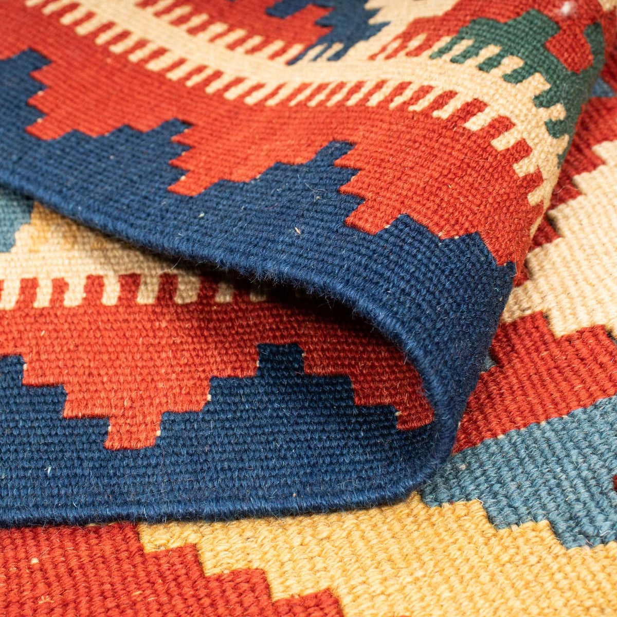 Dywan Kelim - Orientalny - 217 x 160 cm - ciemna czerwień