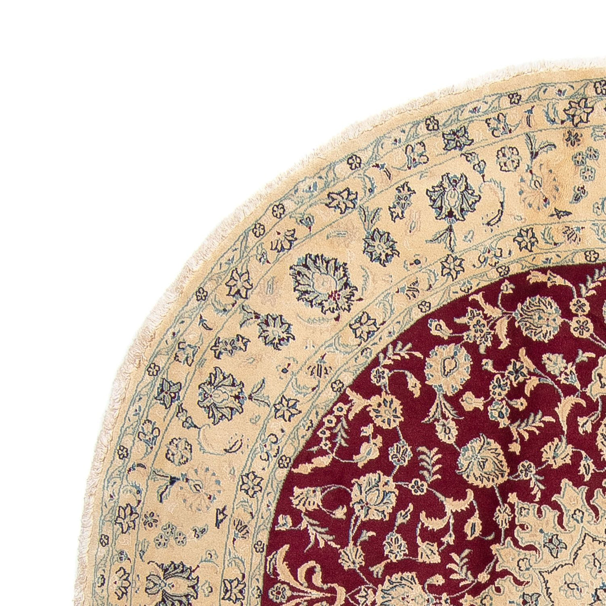 Dywan perski - Nain okrągły  - 245 x 245 cm - ciemna czerwień