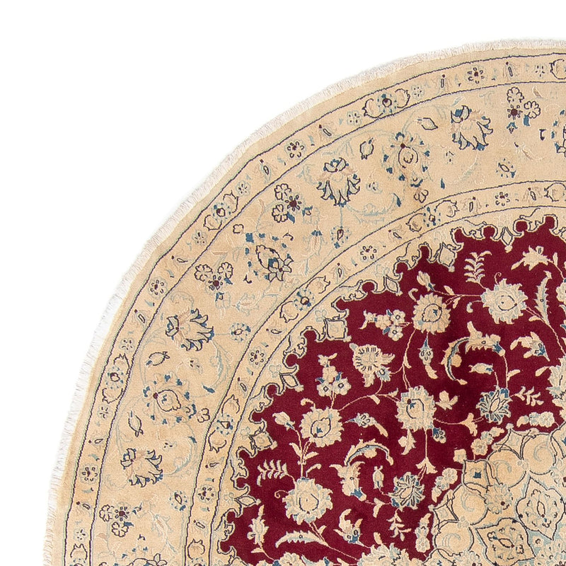 Dywan perski - Nain okrągły  - 287 x 287 cm - ciemna czerwień