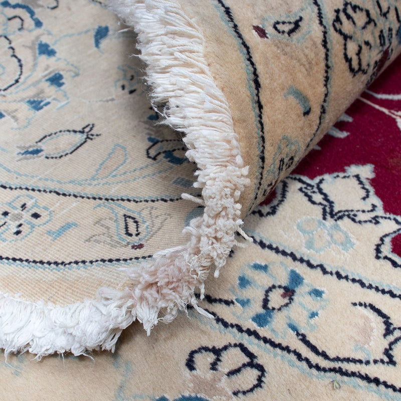 Dywan perski - Nain okrągły  - 287 x 287 cm - ciemna czerwień