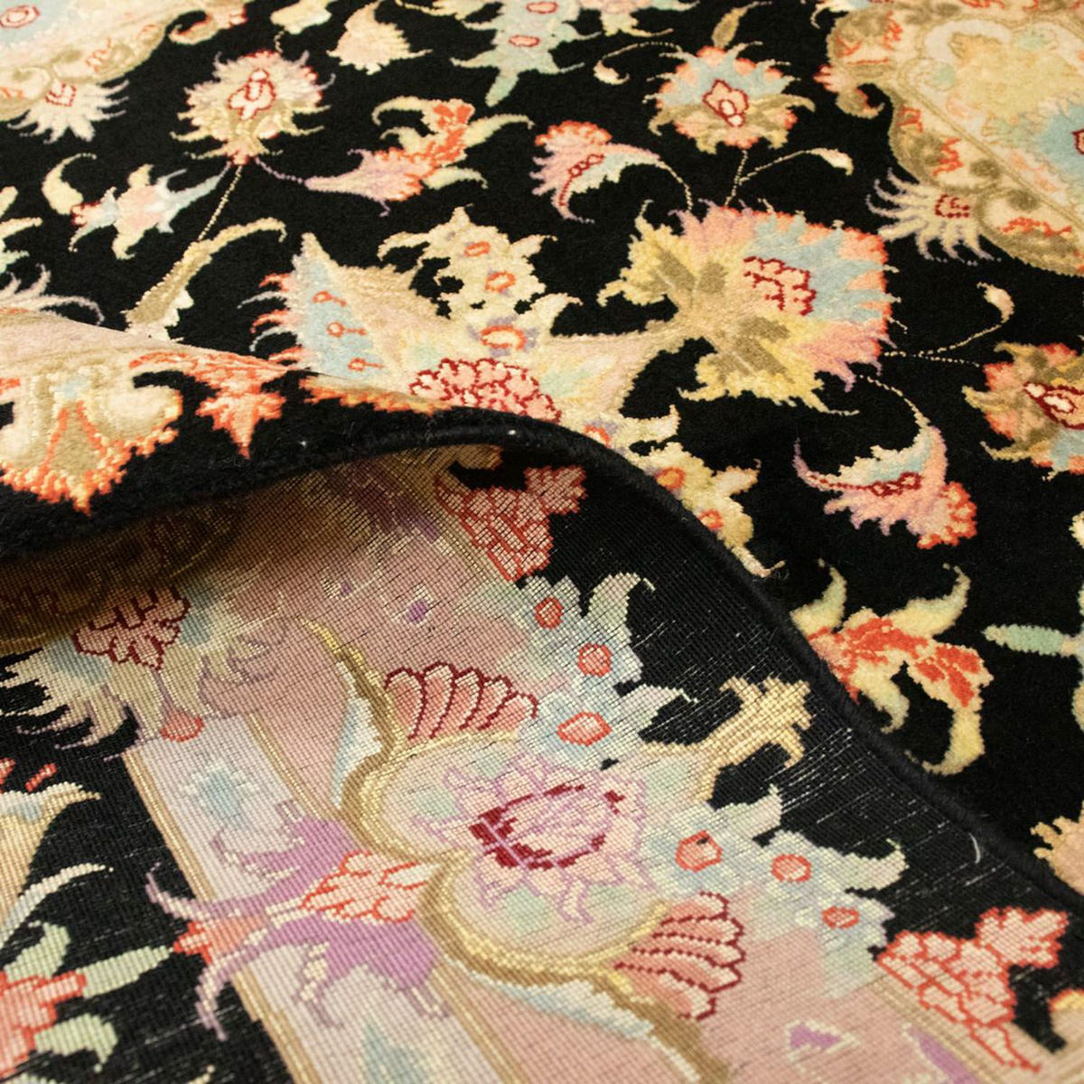 Dywan perski - Tabriz - Królewski - 152 x 102 cm - czarny